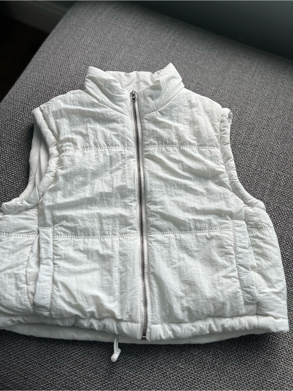 Thread & Supply White Quilted Puffer Vest